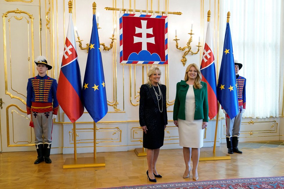 První dáma USA Jill Bidenová navštívila Slovensko, přijala ji prezidentka Čaputová (9. 5. 2022).