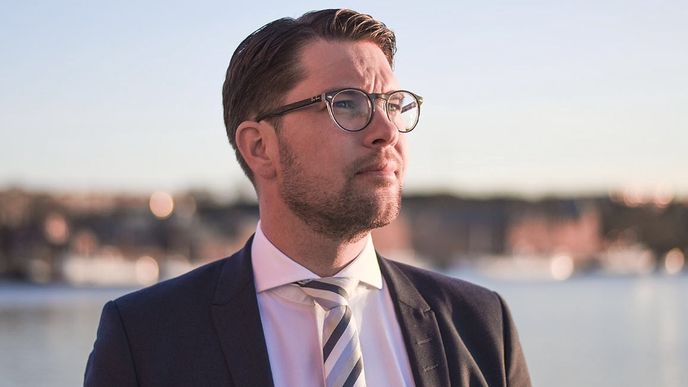 Předseda strany Švédští demokraté Jimmie Åkesson