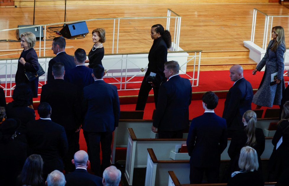 První dámy na pohřbu Rosalynn Carterové (28. 11. 2023).