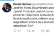 Tweet Daniela Hermana o údajném úmrtí Jindřicha Forejta.