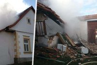 Výbuch propanbutanu v Lipolci: Muže zranila plynová lahev, dům začal hořet