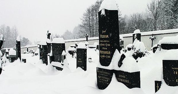 Zítřejší uložení ostatků herečky na malenickém hřbitově zkomlikuje sníh
