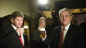 Prezident Miloš Zeman s Jiřím Bočkem, nyní již bývalým šéfem pivovaru Budvar