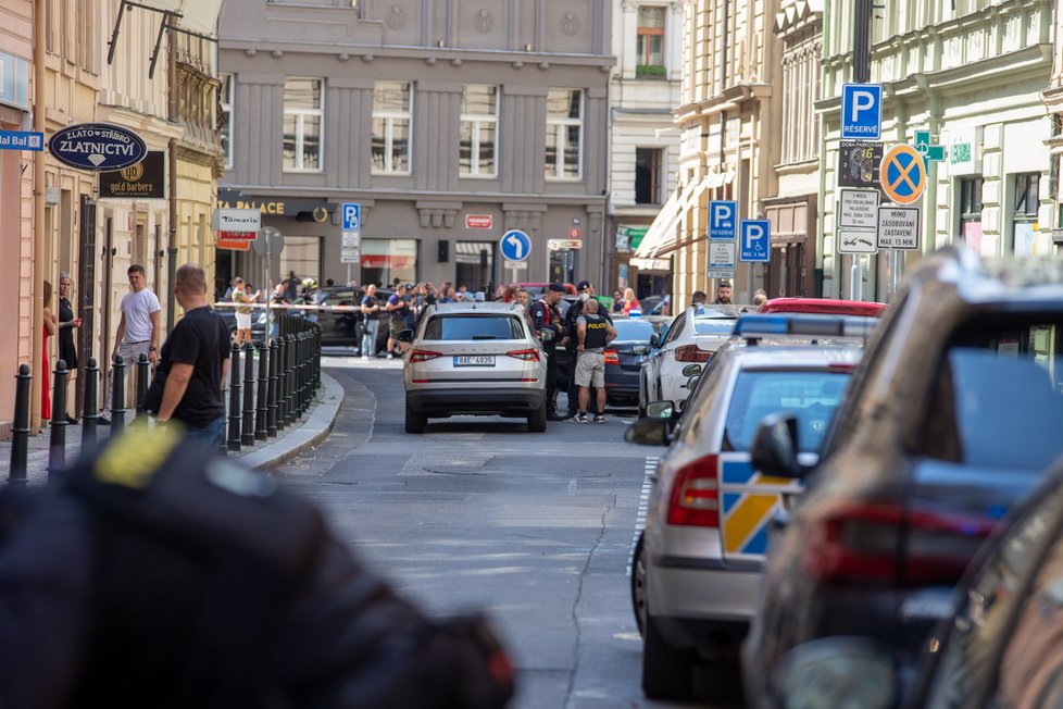 Palackého ulice v centru Prahy, kde byl Jiří Dvořák dopaden.