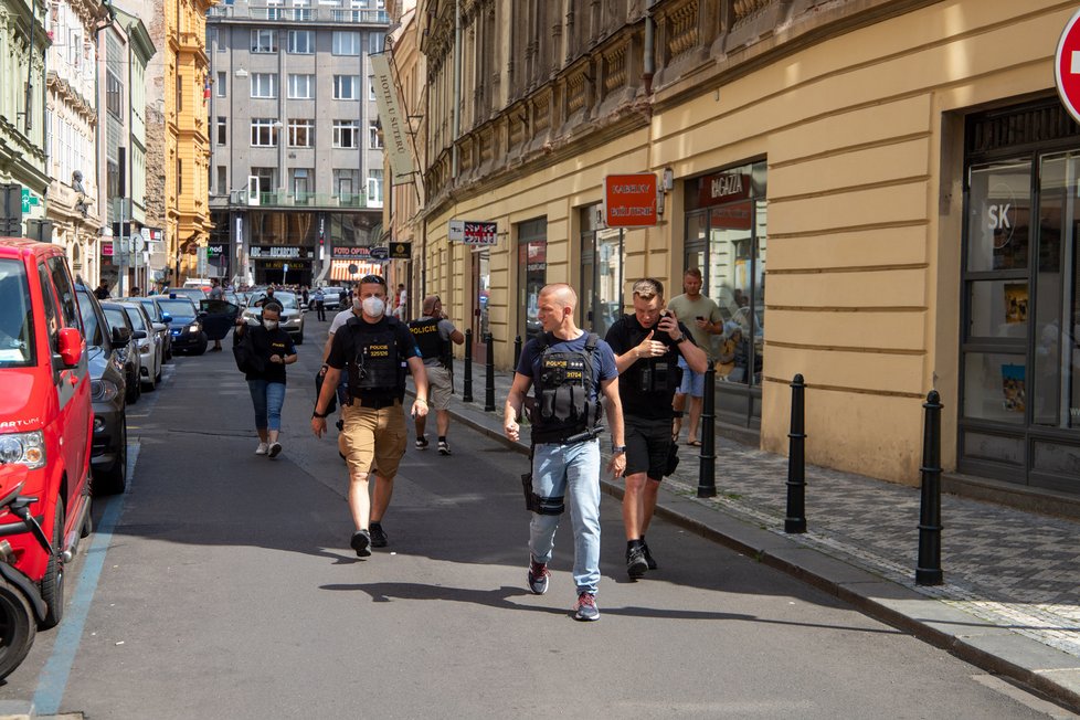 Palackého ulice v centru Prahy, kde byl Jiří Dvořák dopaden.