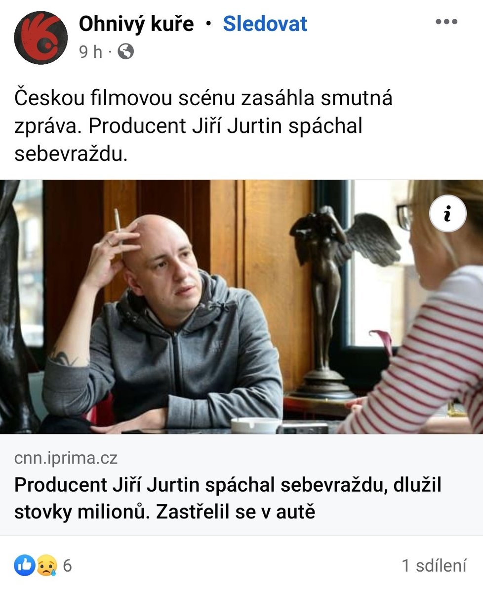 Zemřel Jiří Jurtin.