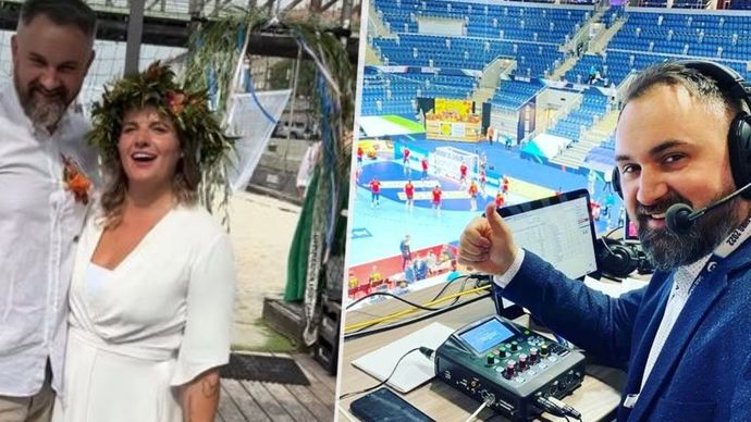 Sportovní komentátor Jiří Kalemba se oženil.