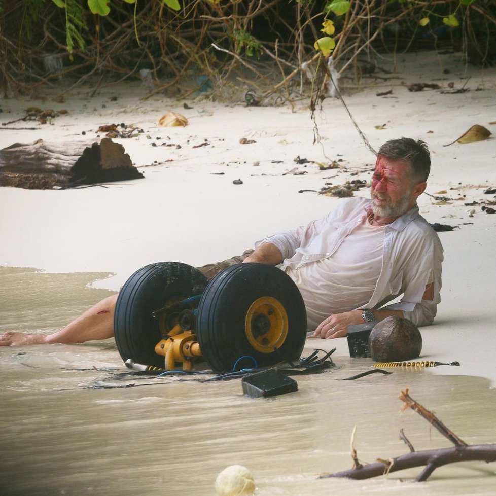 Jiří Langmajer při natáčení filmu Ostrov