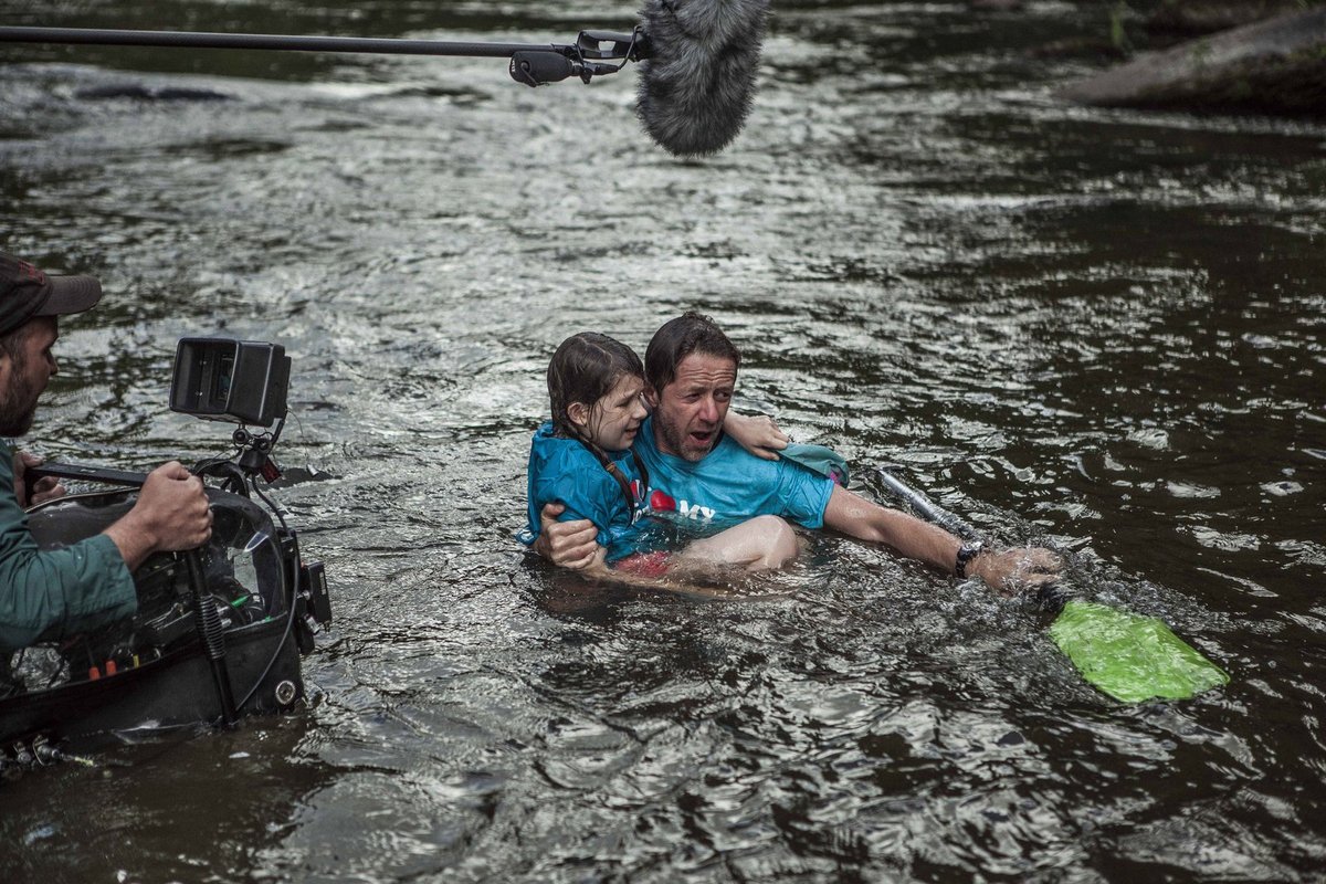 2016 - Langmajer při natáčení filmu Špunti na vodě, kde hraje jednoho z tatínků.