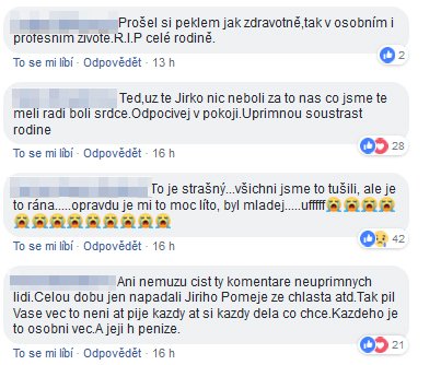 Reakce fanoušků na smrt Jiřího Pomeje, který zemřel na rakovinu.