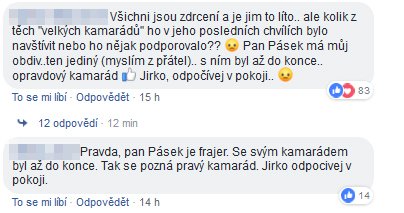 Reakce fanoušků na smrt Jiřího Pomeje, který zemřel na rakovinu.