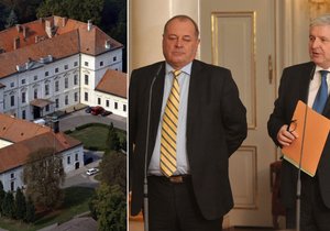 Premiér Rusnok se spolu se svými ministry vydal na zasedání a hody do zámku v Židlochovicích