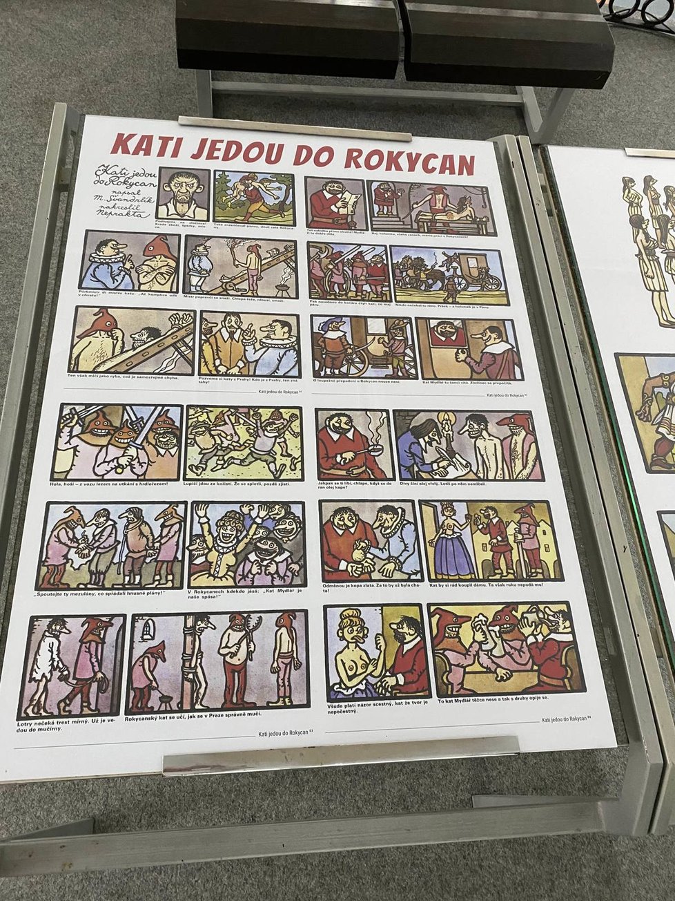 K Plzeňskému kraji se váže i vystavený komiks Kati jedou do Rokycan.