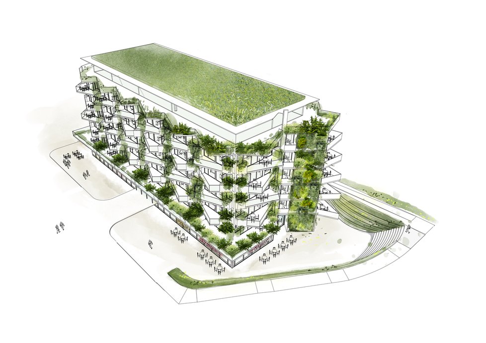  Vizualizace plánované stavby od Evy Jiřičné a Petra Vágnera v plánované rezidenční čtvrti Westpoint, kterou bude na Praze 6 stavět developer Central Group. 