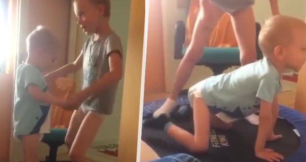 Jiřík (3) si užívá s bráškou SMA navzdory: Díky drahému léku teď může řádit na trampolíně