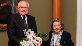 Jiřinu JIráskovou přijal v den jejích 80. narozenin prezident Vácalv Klaus.