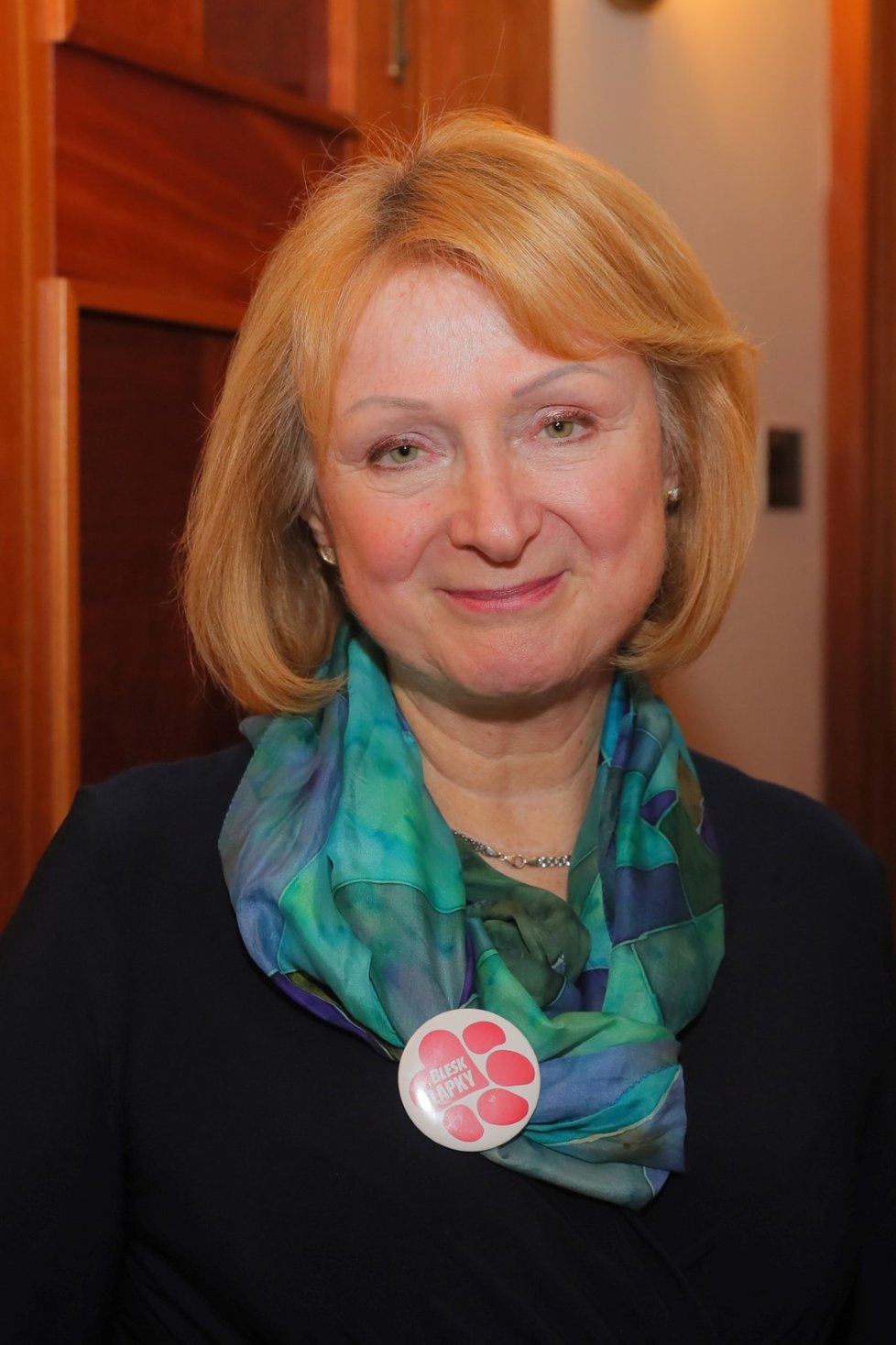 Senátorka Jitka Seitlová (KDU-ČSL) s odznakem Blesk Tlapky. (30. 1. 2020)