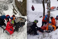 Mladíka v Jizerských horách zranil padající led: Vrtulník mu pomoci nemohl
