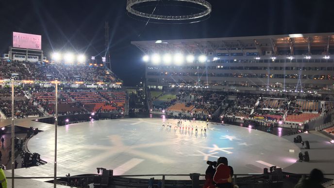 Stadion chvíli před zahájením olympiády v Jižní Koreji