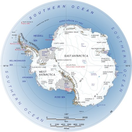 Mapa Jižního pólu