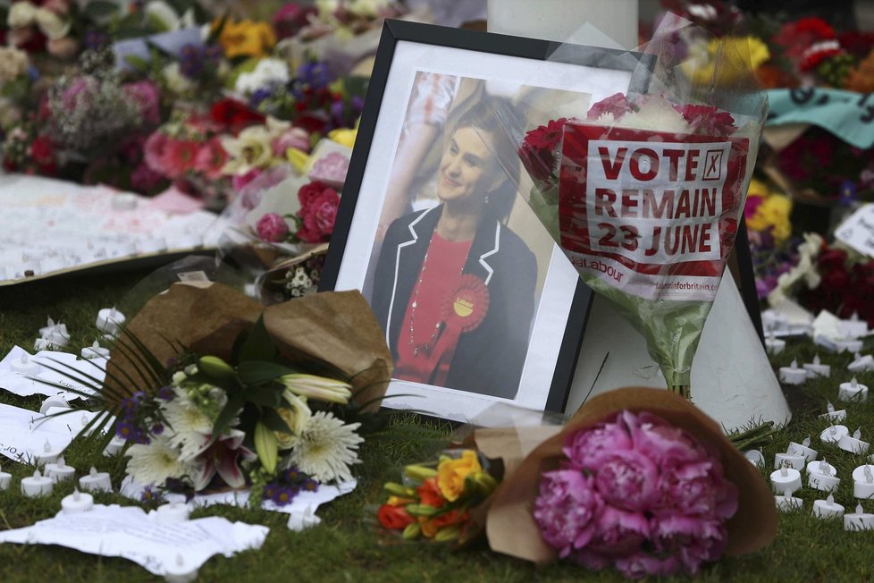 Vražda britské poslankyně Jo Coxové: Improvizované pietní místo před britským parlamentem