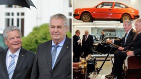 Prezidenti Joachim Gauck a Miloš Zeman zavítali do automobilky Škoda Auto