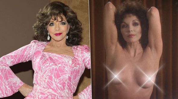 Joan Collins ukázala prsa.