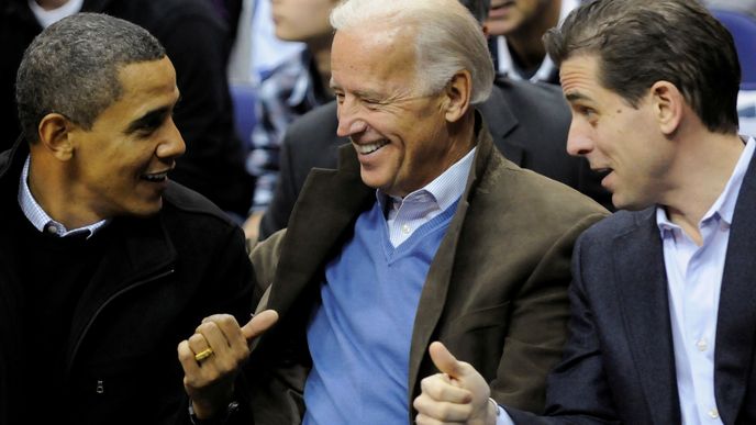 Barack Obama, Joe Biden a jeho syn Hunter