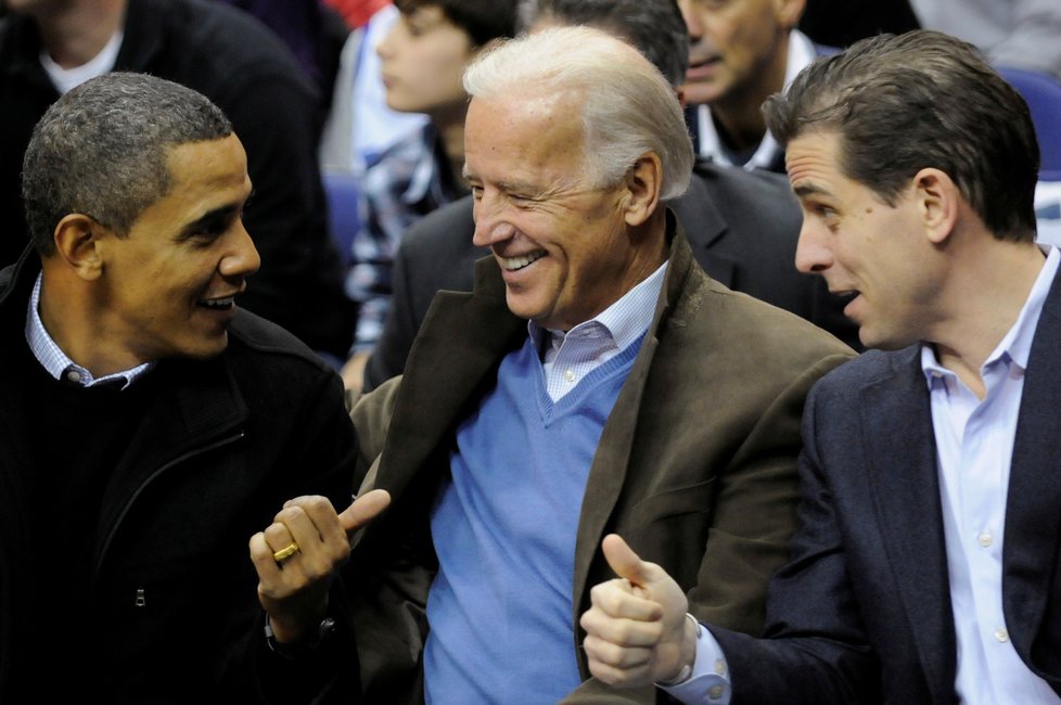 Barack Obama, Joe Biden a jeho syn Hunter