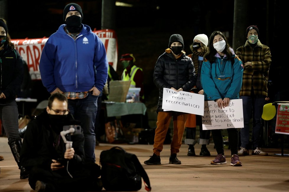 Protesty po Bidenově inauguraci v americkém Portlandu 
