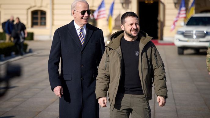 Americký prezident Joe Biden na návštěvě Kyjeva (20.2.2023)