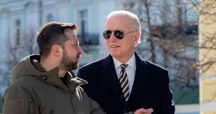 Americký prezident Joe Biden na návštěvě Kyjeva (20. 2. 2023)