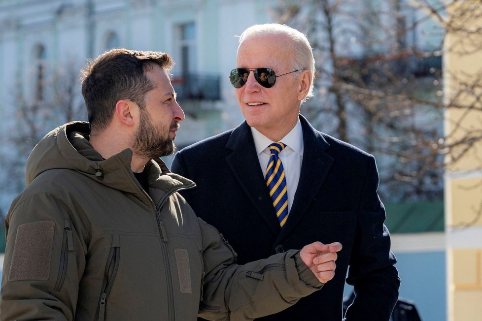 Americký prezident Joe Biden na návštěvě Kyjeva (20.2.2023)