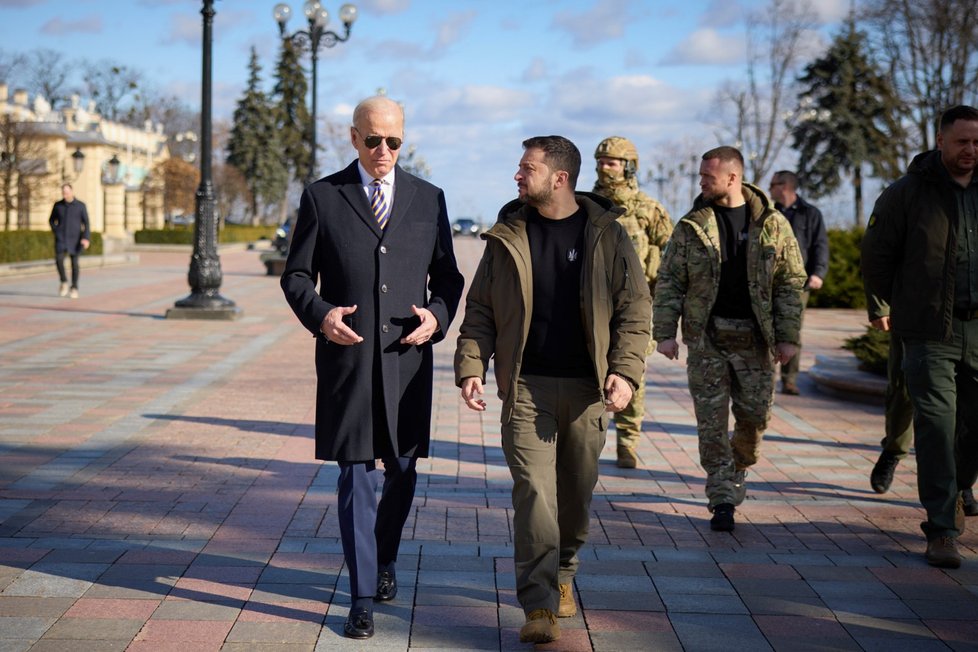 Americký prezident Joe Biden na návštěvě Kyjeva (20. 2. 2023)