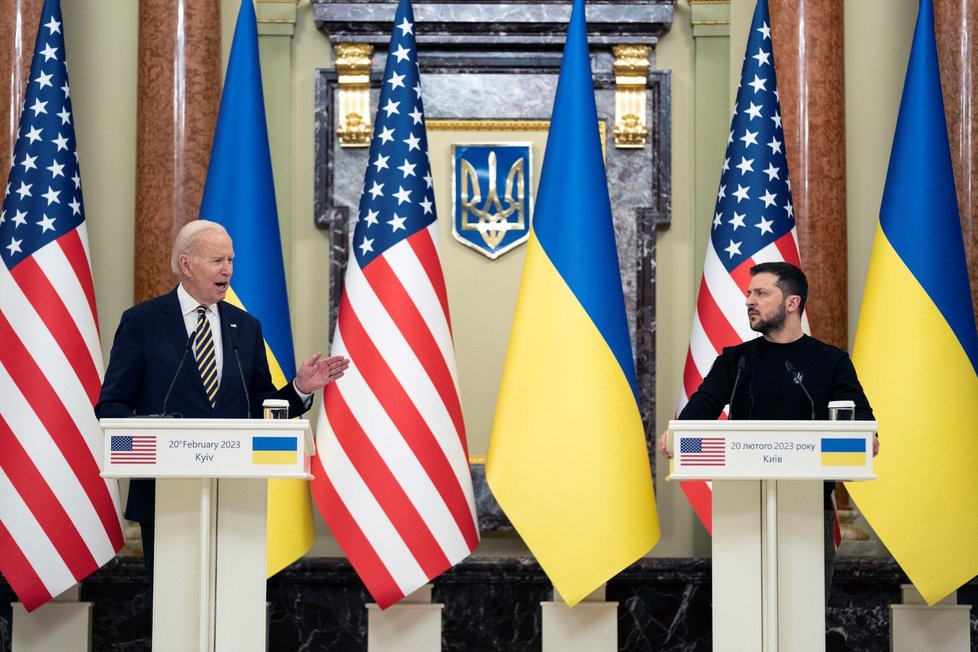 Americký prezident Joe Biden na návštěvě Kyjeva (20. 2. 2023)