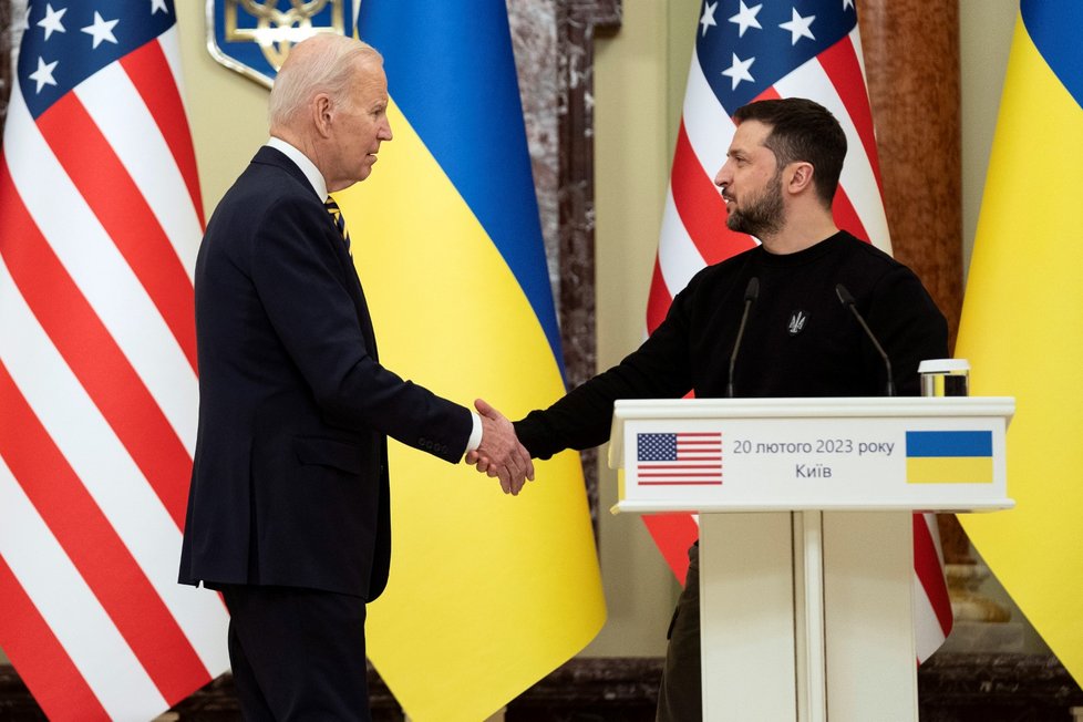 Americký prezident Joe Biden na návštěvě Kyjeva (20. 2. 2023)