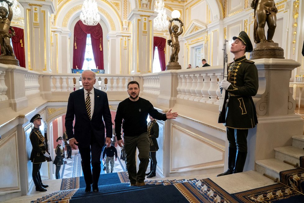 Americký prezident Joe Biden na návštěvě Kyjeva (20.2.2023)