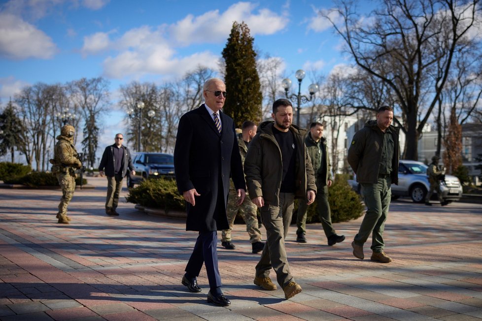 Americký prezident Joe Biden na návštěvě Kyjeva (20. 2. 2023)