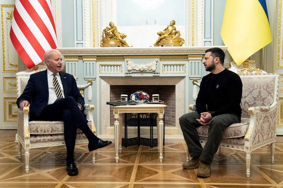 Americký prezident Joe Biden na návštěvě Kyjeva (20.2.2023)