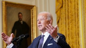 Americký prezident Joe Biden se zúčastnil Mnichovské bezpečnostní konference na dálku z Bílého domu (19. 2. 2021).