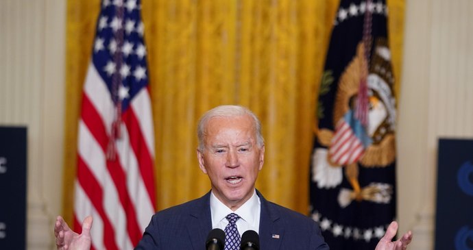 Americký prezident Joe Biden se zúčastnil Mnichovské bezpečnostní konference na dálku z Bílého domu (19. 2. 2021)