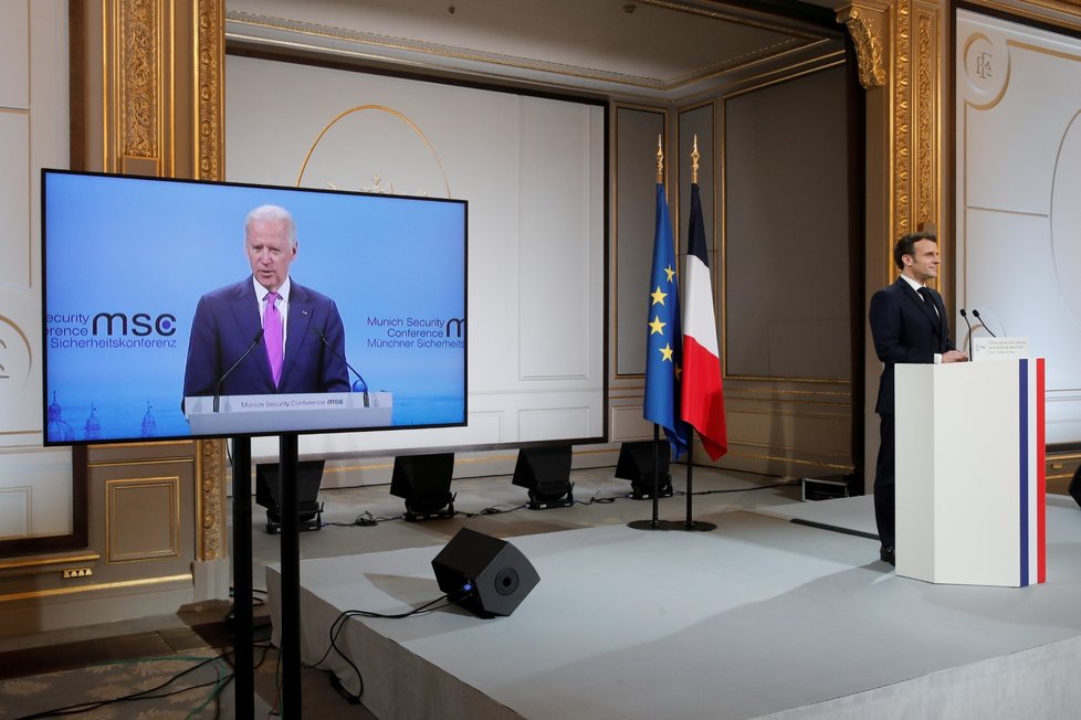 Americký prezident Joe Biden se zúčastnil Mnichovské bezpečnostní konference na dálku z Bílého domu (19. 2. 2021).