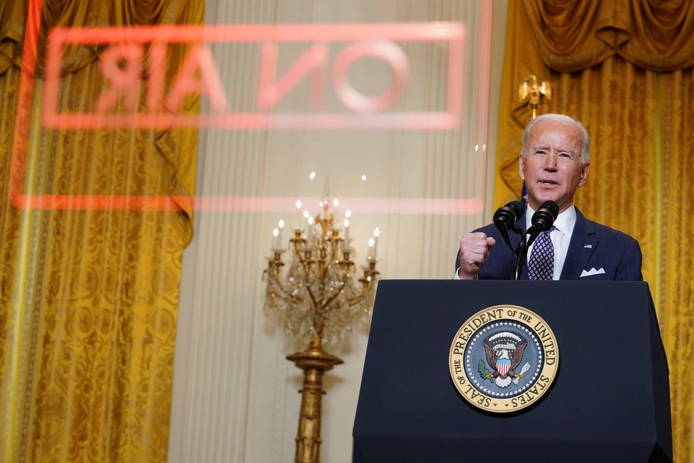 Americký prezident Joe Biden se zúčastnil Mnichovské bezpečnostní konference na dálku z Bílého domu (19. 2. 2021)