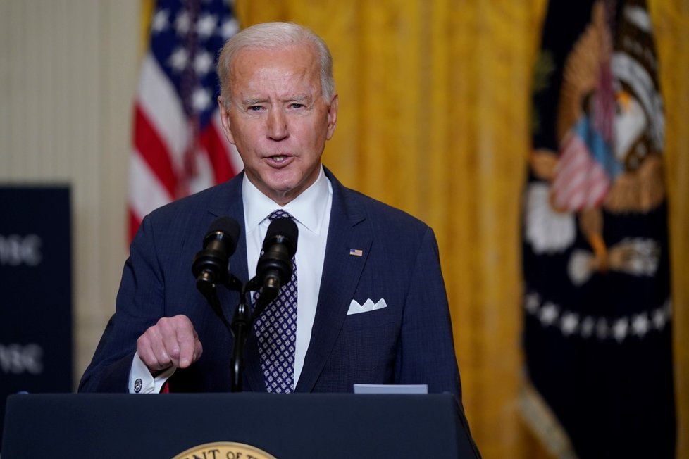 Americký prezident Joe Biden se zúčastnil Mnichovské bezpečnostní konference na dálku z Bílého domu (19. 2. 2021)