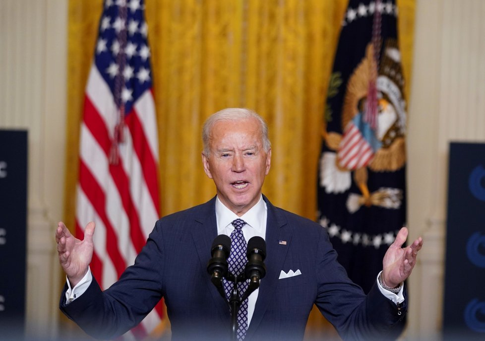 Americký prezident Joe Biden se zúčastnil Mnichovské bezpečnostní konference na dálku z Bílého domu (19. 2. 2021)