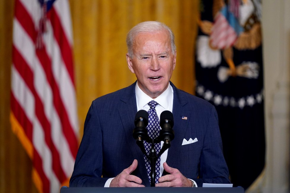 Americký prezident Joe Biden se zúčastnil Mnichovské bezpečnostní konference na dálku z Bílého domu (19. 2. 2021).