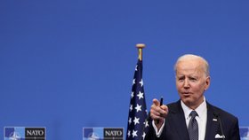 Americký prezident Joe Biden na summitu NATO v Bruselu (24.3.2022)