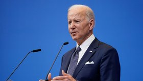 Americký prezident Joe Biden na summitu NATO v Bruselu (24.3.2022)