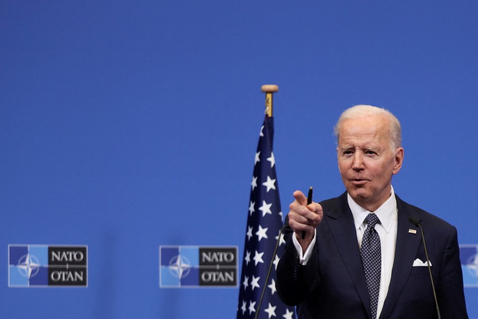 Americký prezident Joe Biden na summitu NATO v Bruselu (24.3.2022)