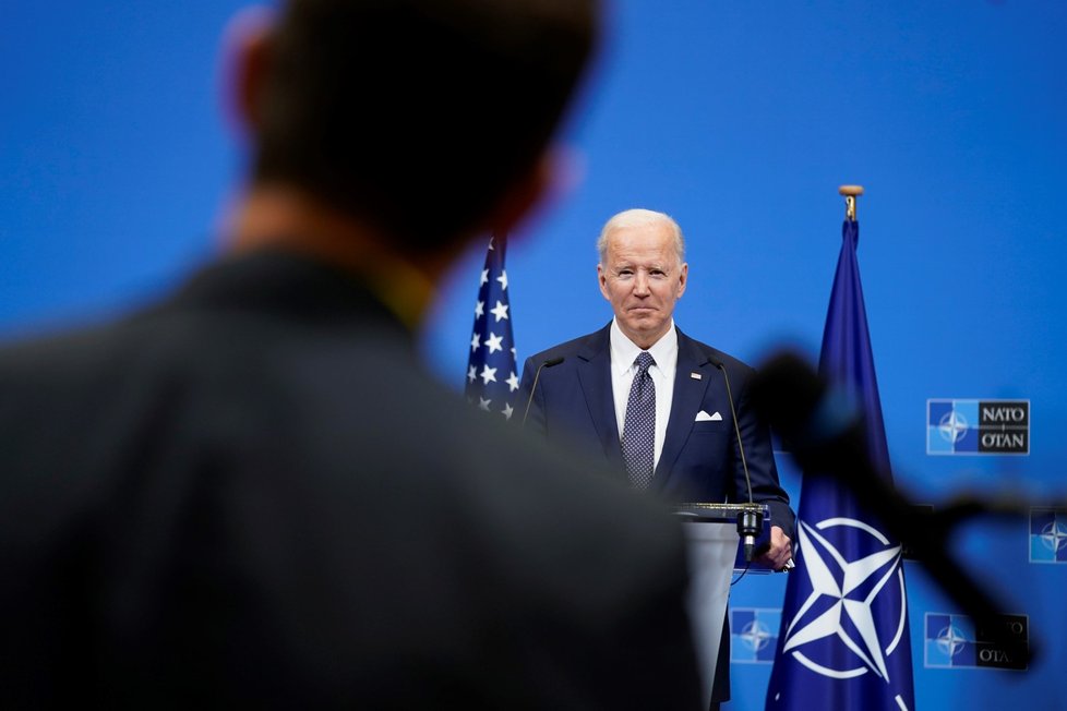 Americký prezident Joe Biden na summitu NATO v Bruselu (24.3.2022)